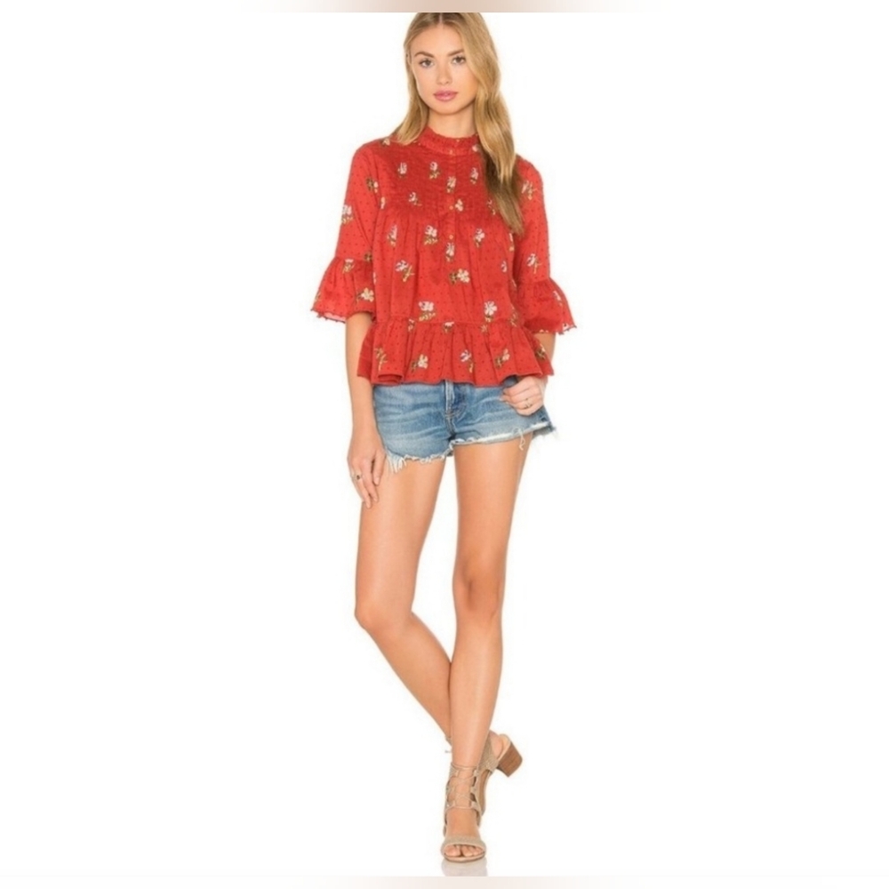 Ulla Johnson Scarlet Floral Ruffle Blouse - Picture 3 of 10